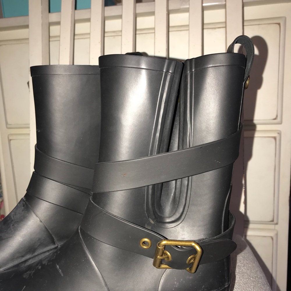 Burberry Black/Grey Rain Boots - Picture 3 of 7